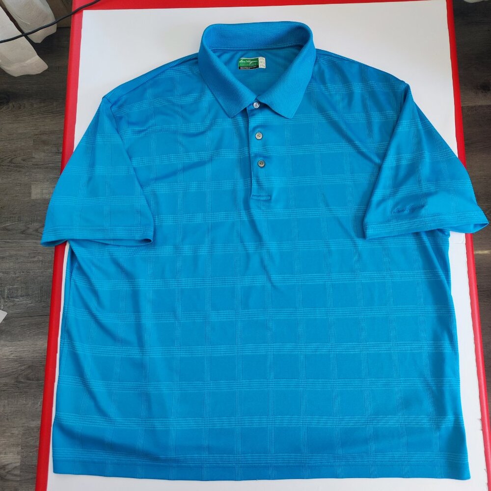 Ben Hogan Performance Golf active wear polo shirt blue check men's size 2XL